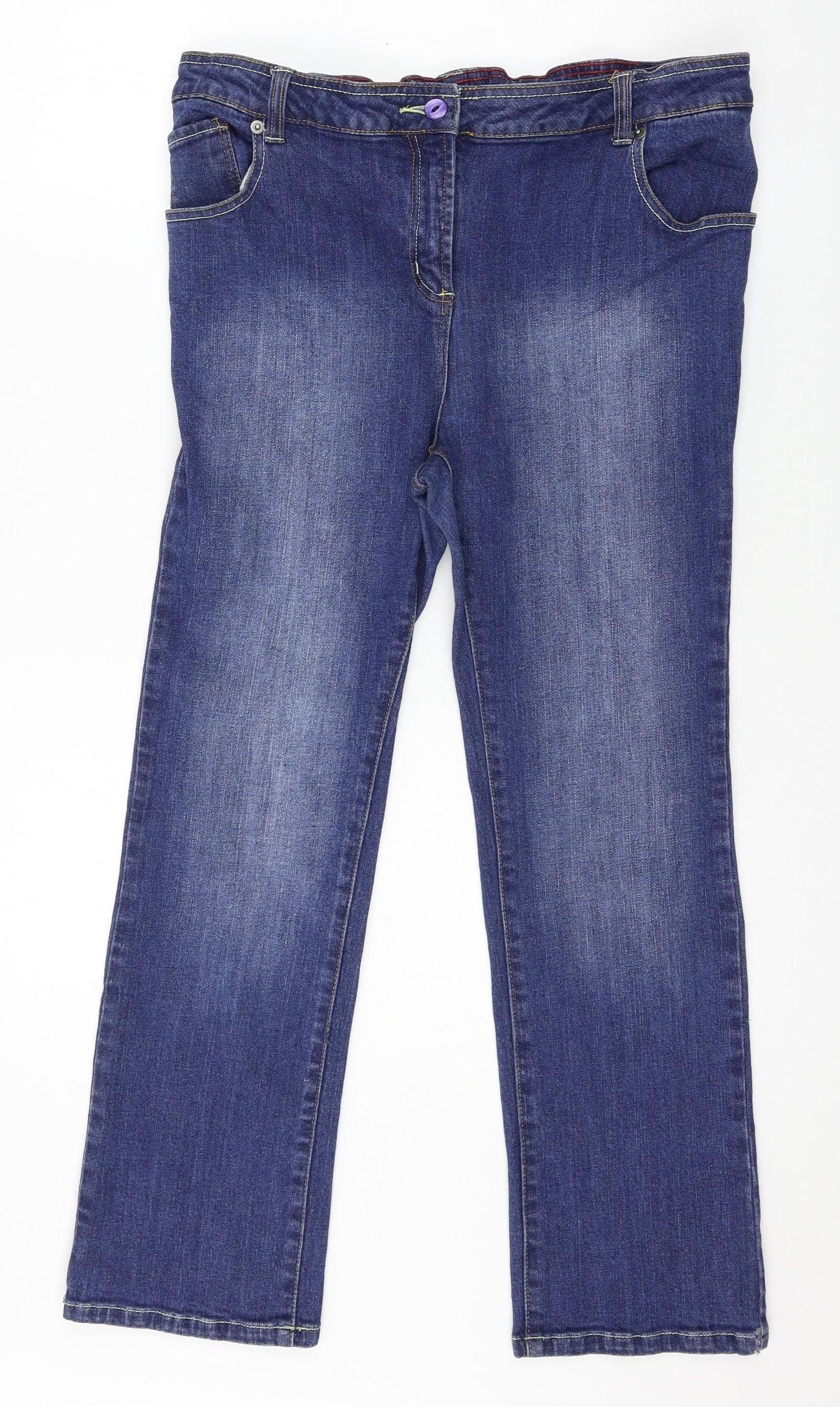 Soith Womens Blue  Denim Straight Jeans Size 10 L26 in