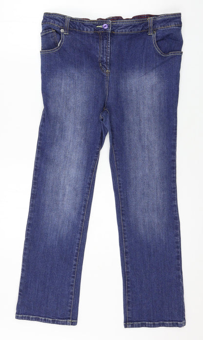 Soith Womens Blue  Denim Straight Jeans Size 10 L26 in