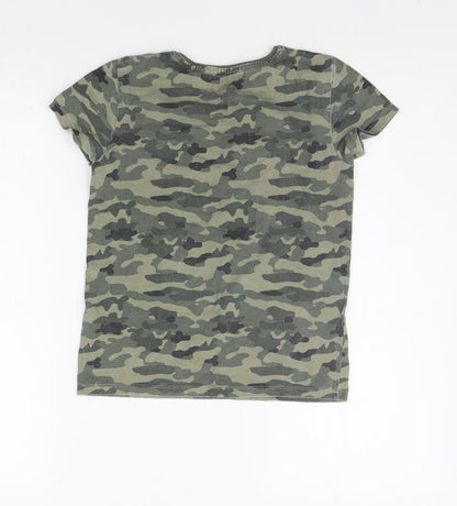 Primark Boys Green Geometric  Basic T-Shirt Size 9-10 Years