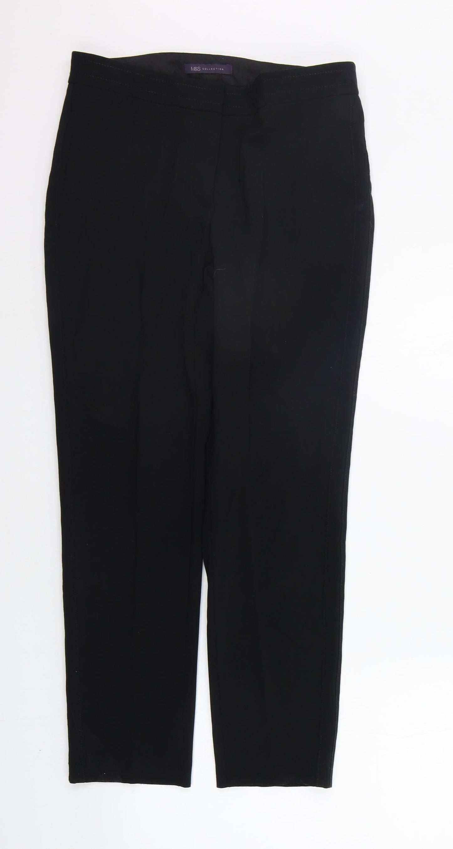 Womens UK Size 10 Marks and Spencer Regular Fit  Black Trousers