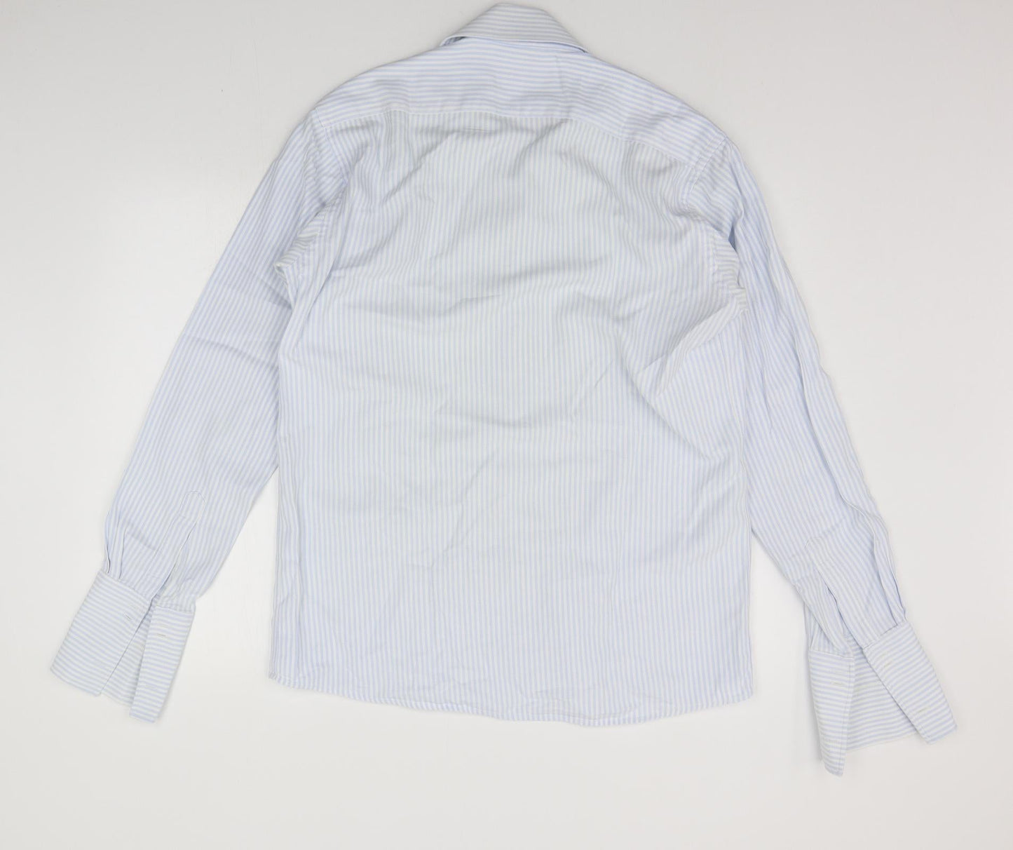 Mens UK Size 16.5 Haines & Bonner Blue  Button-Up Long Sleeve Casual Shirt