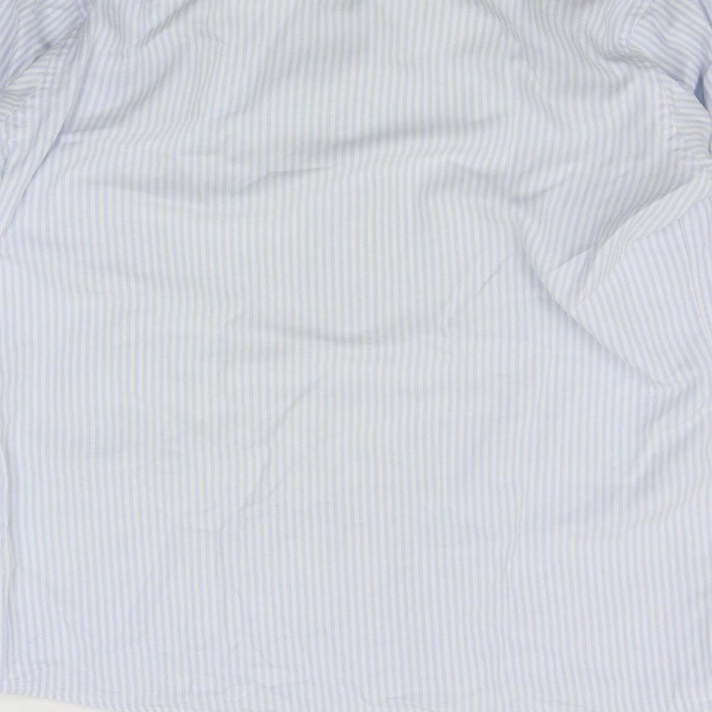 Mens UK Size 16.5 Haines & Bonner Blue  Button-Up Long Sleeve Casual Shirt