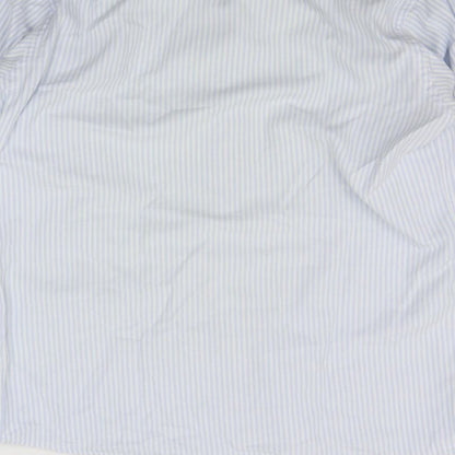 Mens UK Size 16.5 Haines & Bonner Blue  Button-Up Long Sleeve Casual Shirt