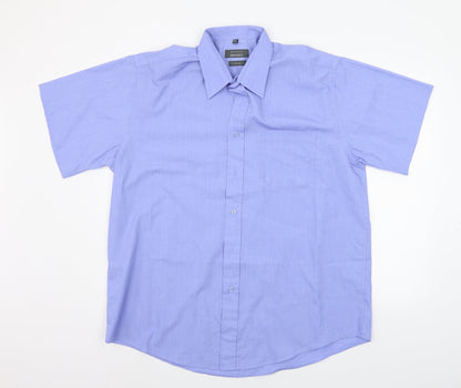 ARMANDO Mens Blue    Button-Up Size 17.5