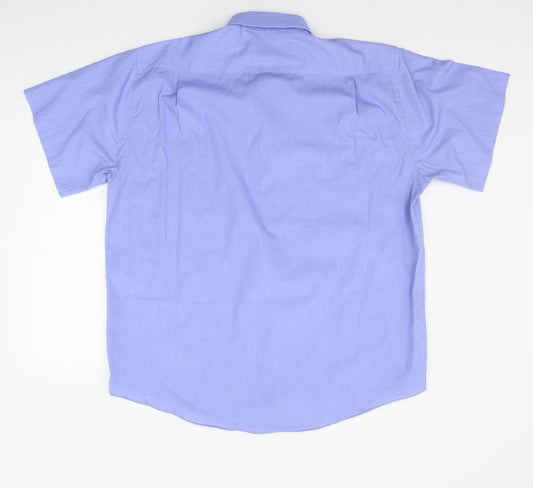 ARMANDO Mens Blue    Button-Up Size 17.5