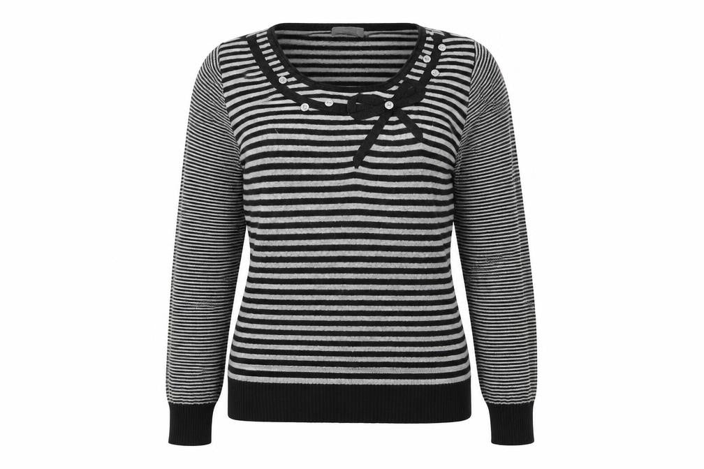 Marks & Spencer  Womens Grey Striped  Pullover Jumper Size 16