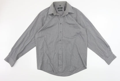 ARMANDO   Mens Grey    Button-Up Size 15