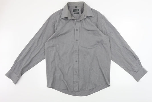 ARMANDO   Mens Grey    Button-Up Size 15