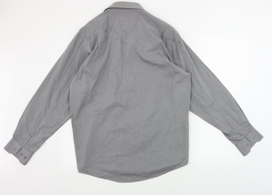 ARMANDO   Mens Grey    Button-Up Size 15