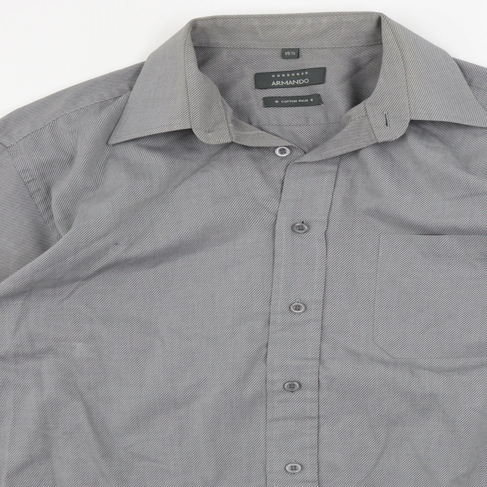 ARMANDO   Mens Grey    Button-Up Size 15