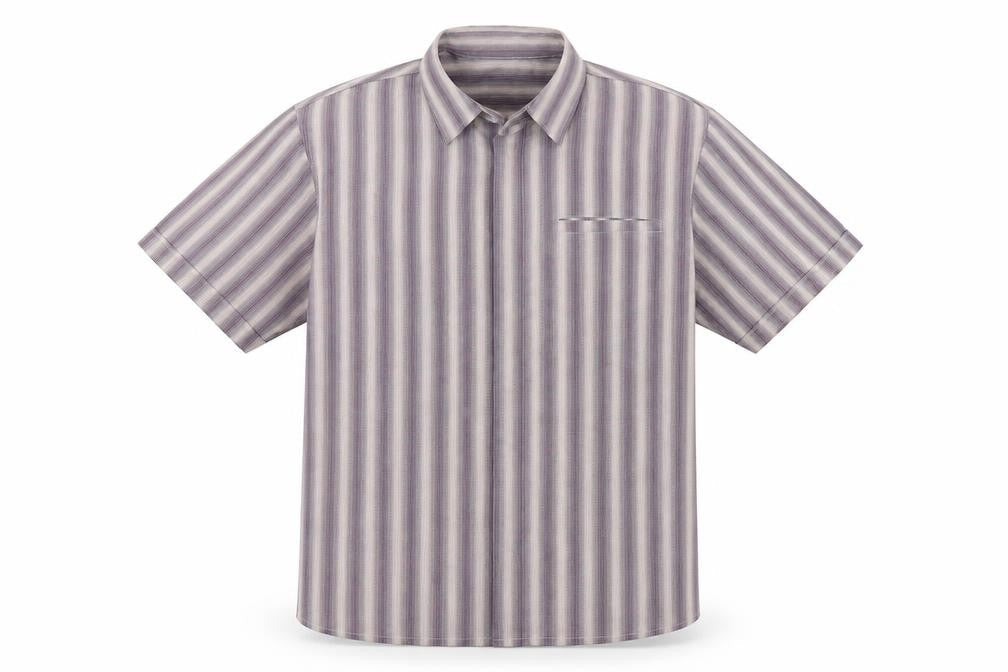 Mens UK Size M Easy Brown  Button-Up Short Sleeve Casual Shirt