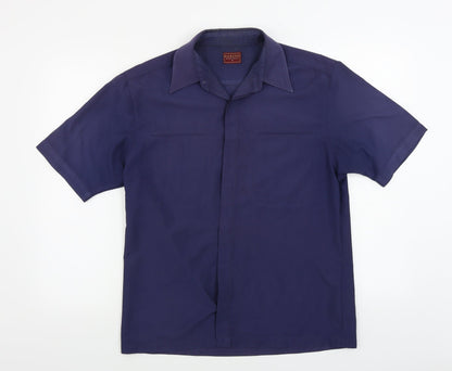 Mens UK Size S Burton Blue  Button-Up Short Sleeve Casual Shirt