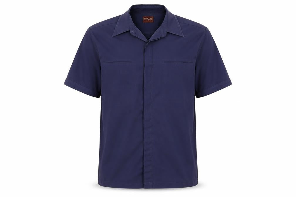 Mens UK Size S Burton Blue  Button-Up Short Sleeve Casual Shirt
