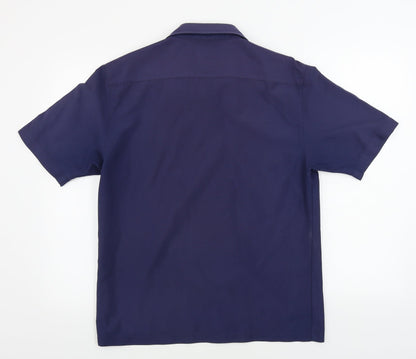 Mens UK Size S Burton Blue  Button-Up Short Sleeve Casual Shirt