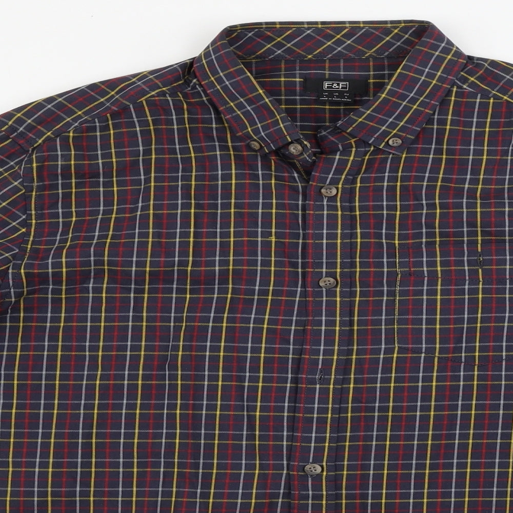 F&F  Mens Brown Check   Button-Up Size L