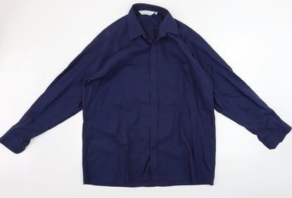 wash&wear Mens Blue    Button-Up Size 15