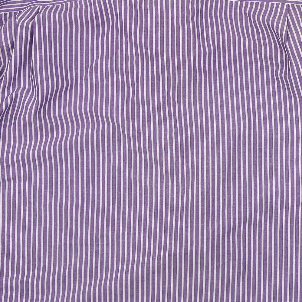 F&F  Mens Purple Striped   Button-Up Size 16.5