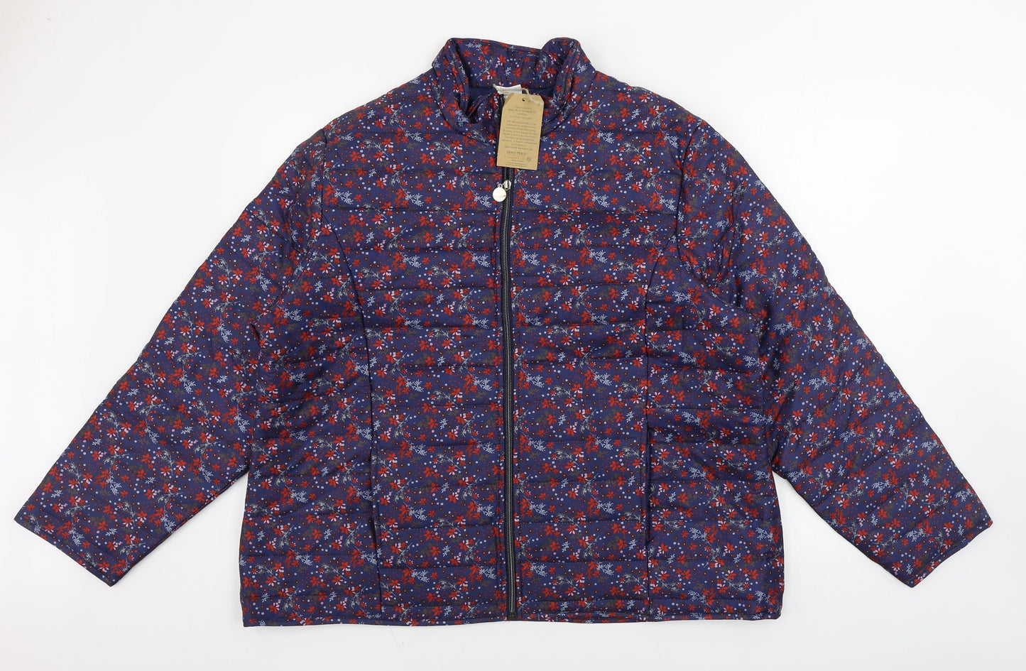 ann de lancay  Womens Purple Floral  Jacket Coat Size XL