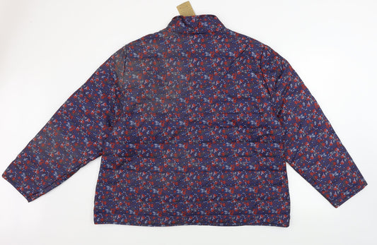 ann de lancay  Womens Purple Floral  Jacket Coat Size XL