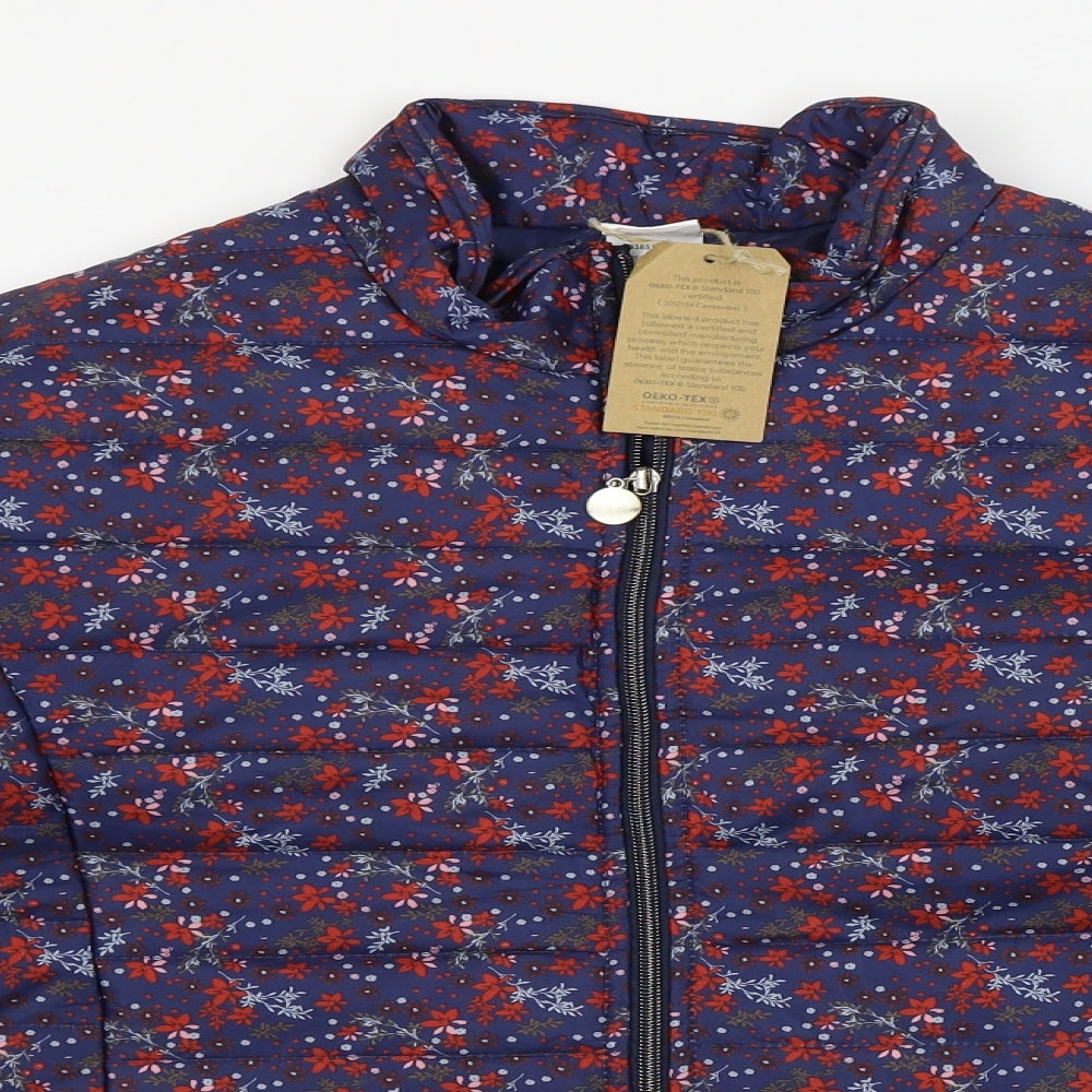 ann de lancay  Womens Purple Floral  Jacket Coat Size XL