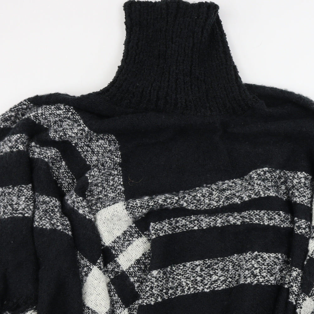 Womens UK Size One Size Studio Black Wrap Jumper