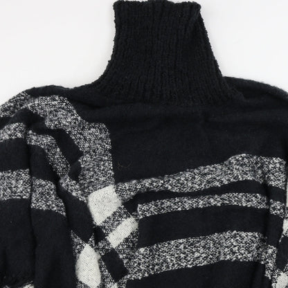 Womens UK Size One Size Studio Black Wrap Jumper