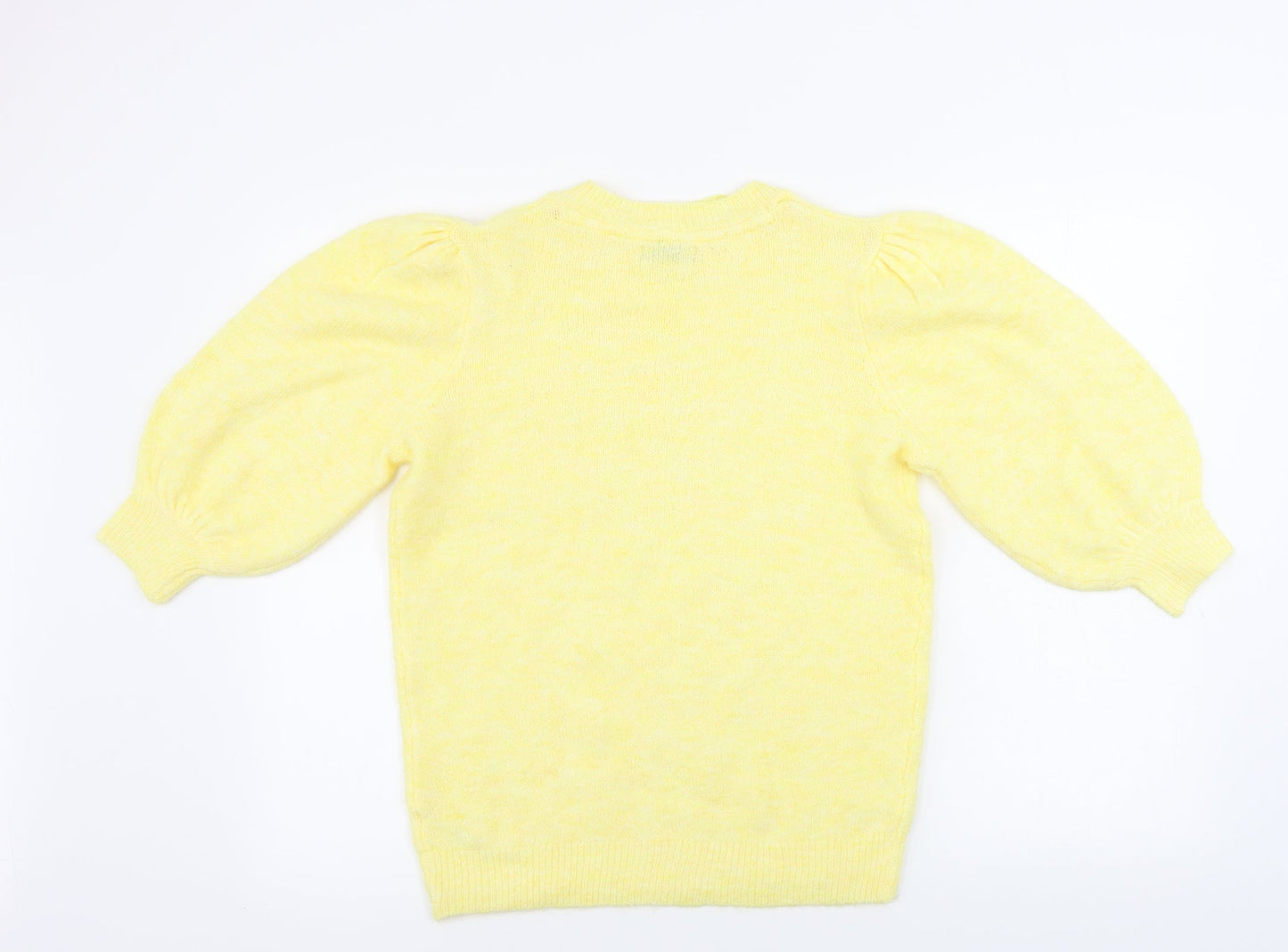 Womens UK Size S Papaya Yellow Pullover Jumper