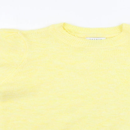 Womens UK Size S Papaya Yellow Pullover Jumper