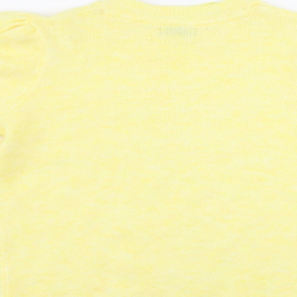 Womens UK Size S Papaya Yellow Pullover Jumper