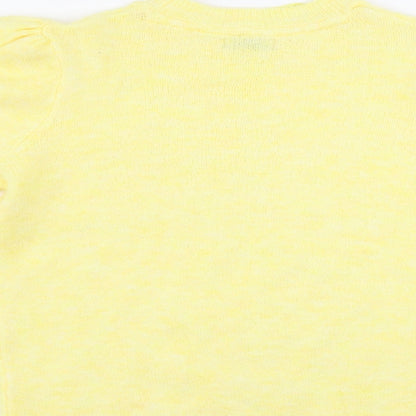 Womens UK Size S Papaya Yellow Pullover Jumper