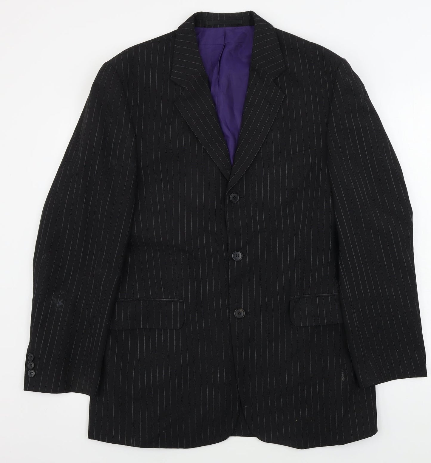 F&F  Mens Black Striped  Jacket Blazer Size 40
