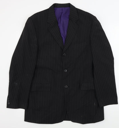 F&F  Mens Black Striped  Jacket Blazer Size 40