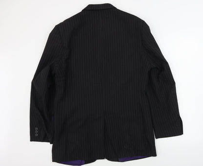 F&F  Mens Black Striped  Jacket Blazer Size 40