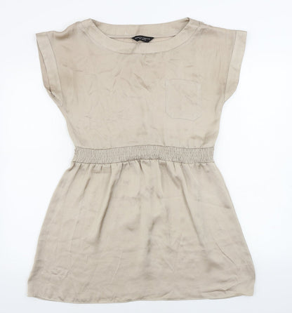 Womens UK Size 10 Dorothy Perkins Beige Basic Blouse
