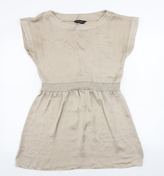 Womens UK Size 10 Dorothy Perkins Beige Basic Blouse