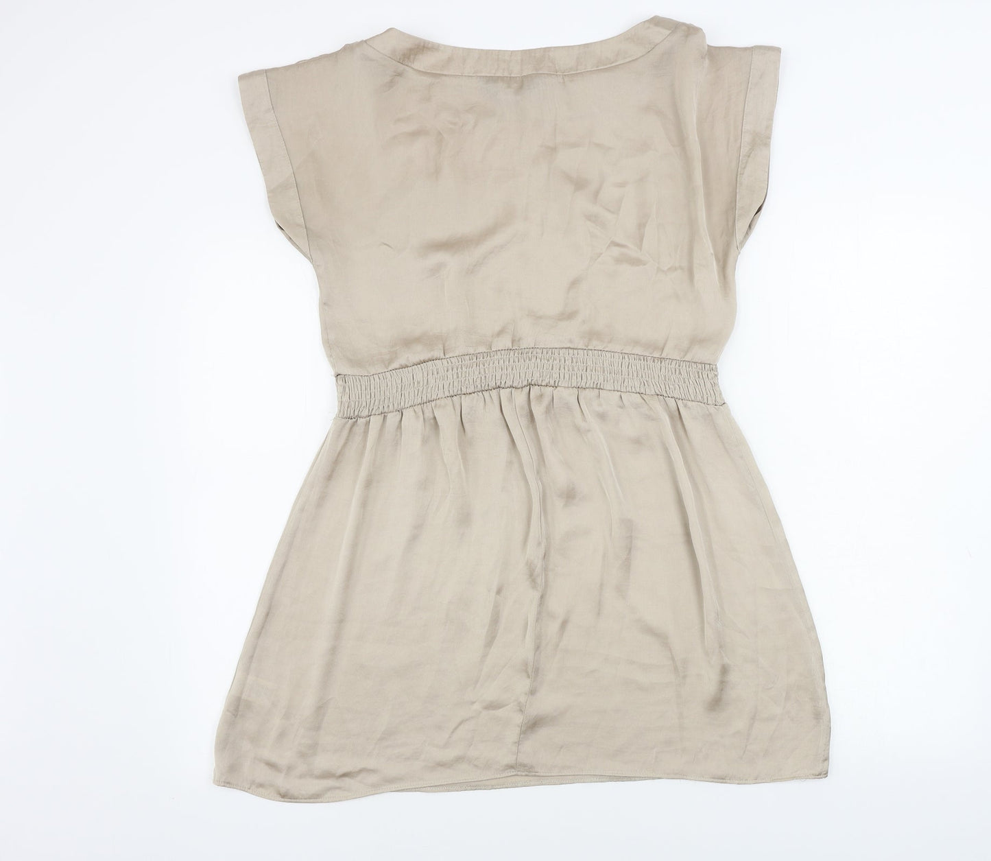 Womens UK Size 10 Dorothy Perkins Beige Basic Blouse