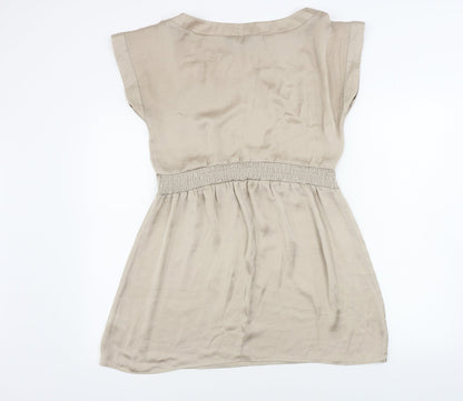 Womens UK Size 10 Dorothy Perkins Beige Basic Blouse
