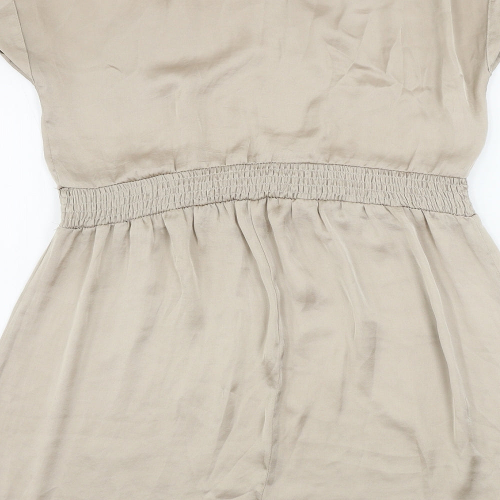 Womens UK Size 10 Dorothy Perkins Beige Basic Blouse