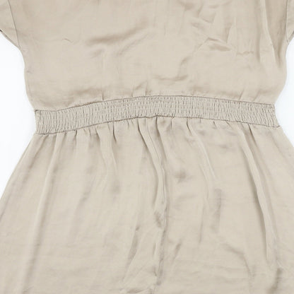 Womens UK Size 10 Dorothy Perkins Beige Basic Blouse