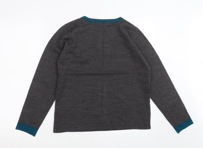 Autonomy Womens Grey Geometric Knit Pullover Jumper Size S