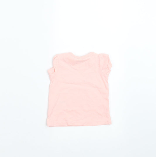 Nutmeg Girls Pink   Basic T-Shirt Size Newborn  - hearts