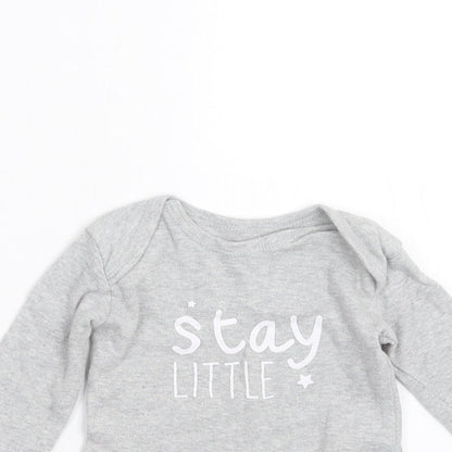 Matalan Baby Grey   Babygrow One-Piece Size 0-3 Months  - stay little