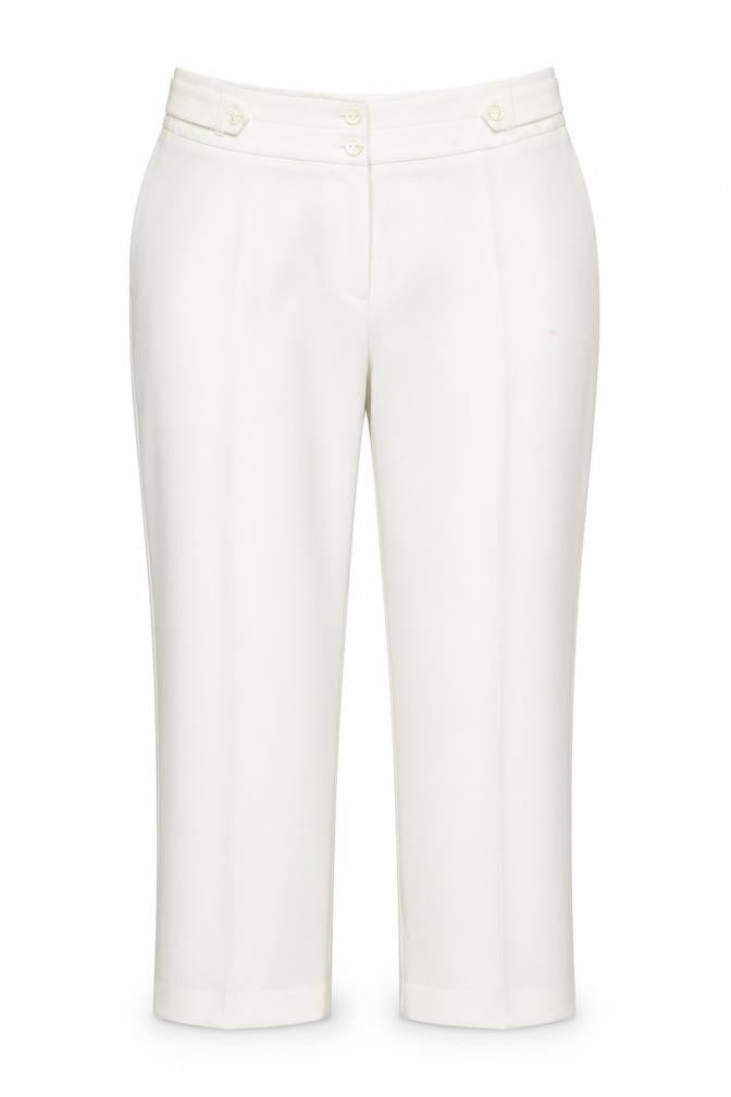 Bonmarché Womens White Cropped Trousers Size 14 L20 in