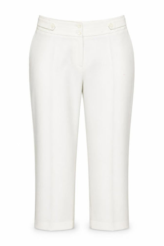 Womens UK Size 14 BM Regular Fit Cropped White Trousers