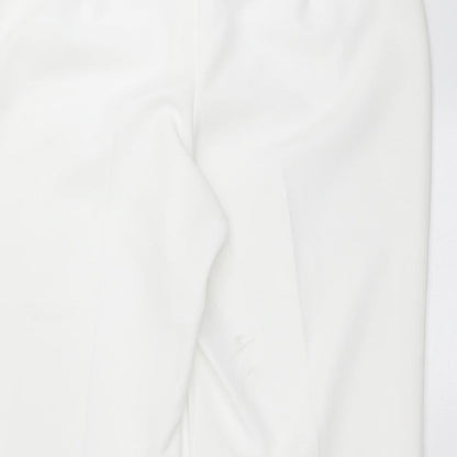 Womens UK Size 14 BM Regular Fit Cropped White Trousers
