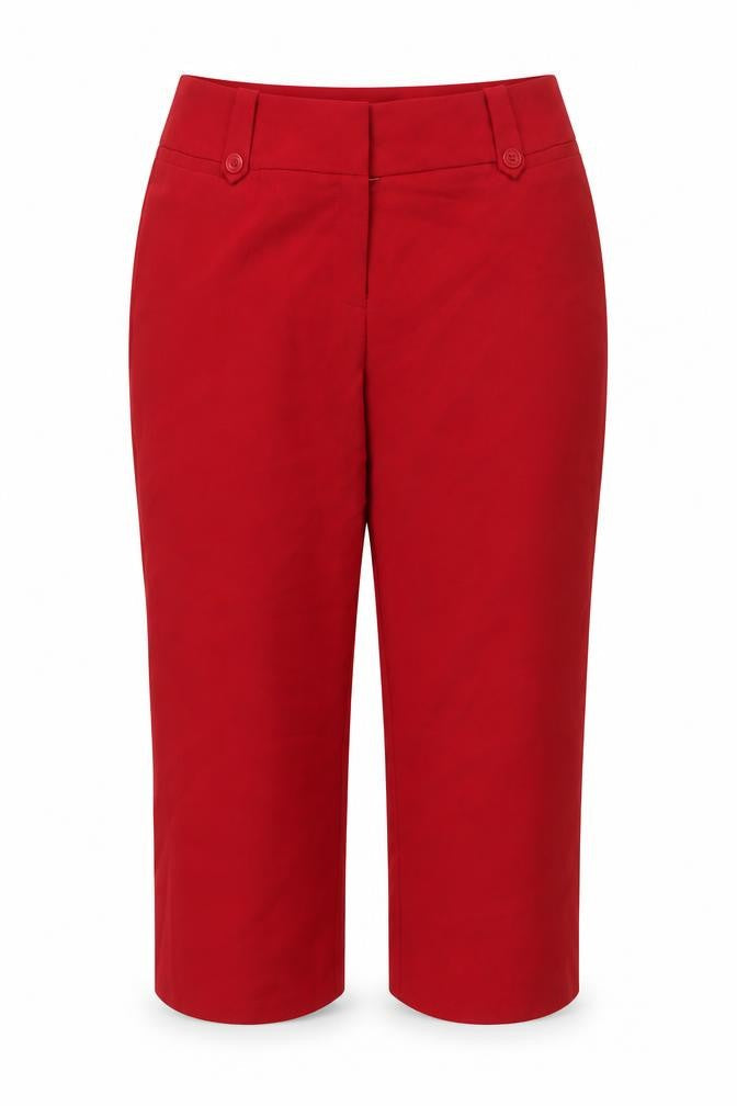Bonmarché Womens Red Cropped Trousers Size 14 L20 in