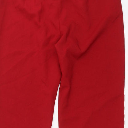 Womens UK Size 14 BM Regular Fit Cropped Red Trousers