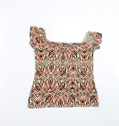 Womens UK Size 12 Dorothy Perkins Multicoloured Basic T-Shirt