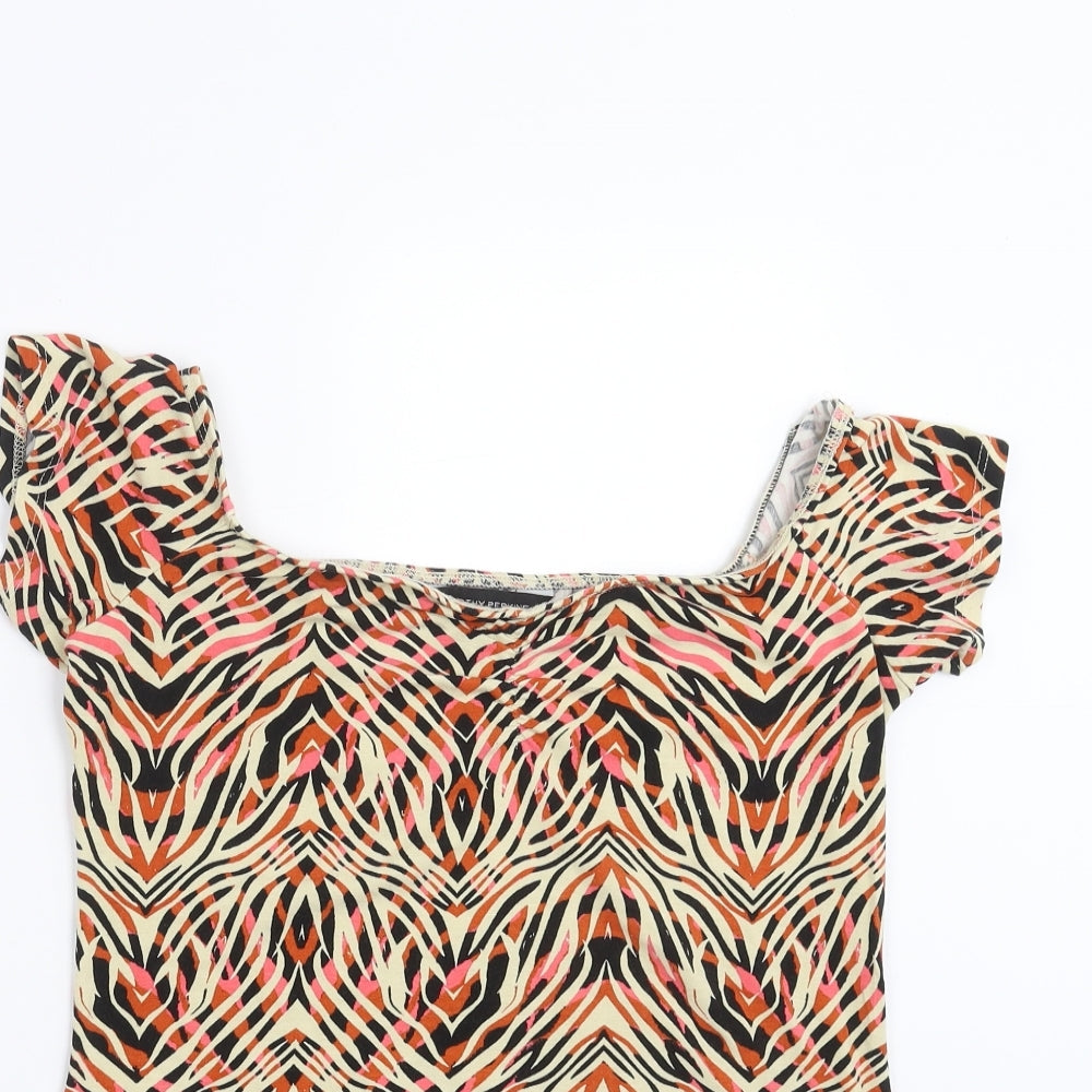 Womens UK Size 12 Dorothy Perkins Multicoloured Basic T-Shirt