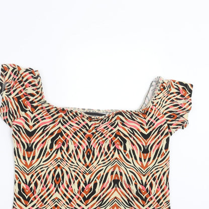 Womens UK Size 12 Dorothy Perkins Multicoloured Basic T-Shirt